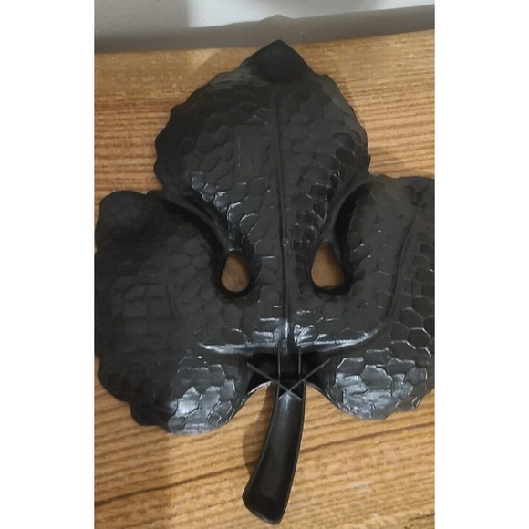 Vintage A Lucky Wish Black Leaf Serving Tray Made In USA - Picture 4 of 6